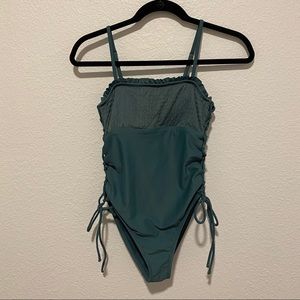 universal thread ruffled hem tie up side swim suit